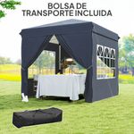Carpa-Rito-Outsunny-plegable---4-paredes-laterales-gris-azul-325x290-cm