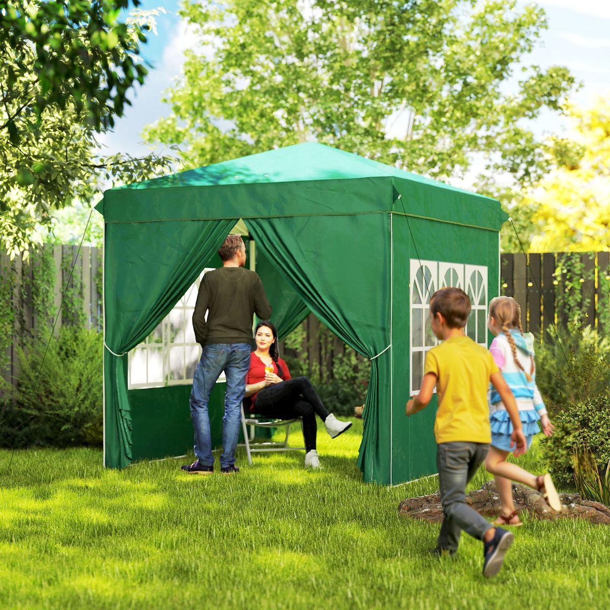 Carpa-Rito-Outsunny-plegable---4-paredes-laterales-verde-oscuro-325x290-cm