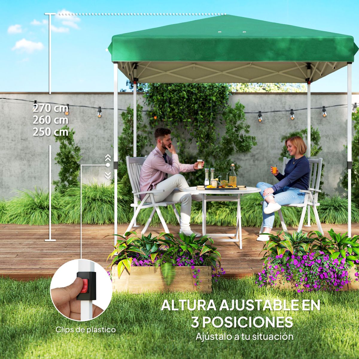 Carpa-Rito-Outsunny-plegable---4-paredes-laterales-verde-oscuro-325x290-cm