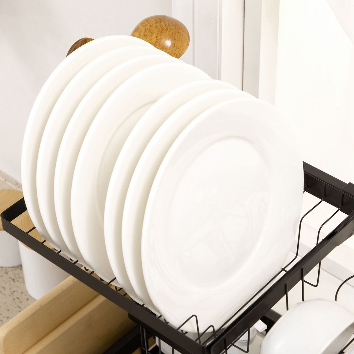 Escurreplatos-Homcom-2-niveles-negro-525x65x315-cm