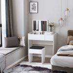 Tocador-Trigo-Homcom-espejo-abatible---cajon-blanco-79x80x40-cm-ambientada