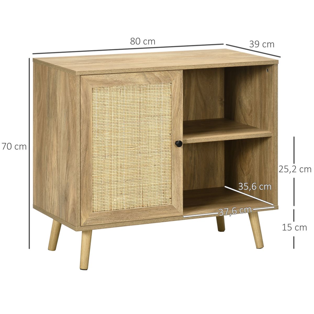 Aparador-Priscila-Homcom-2-compartimentos---armario-natural-70x80x39-cm-medidas