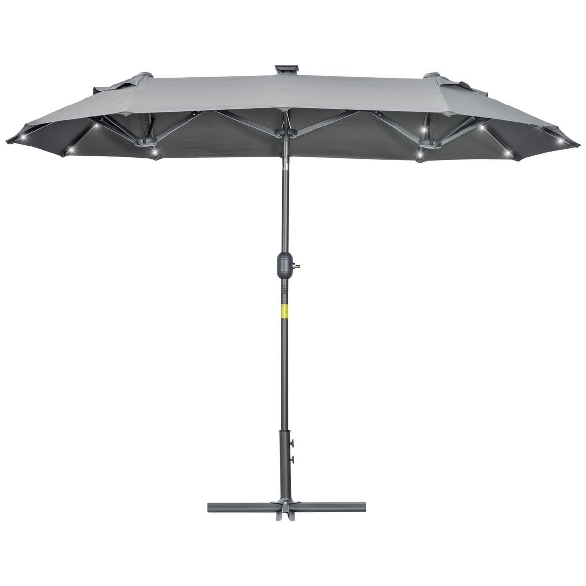Sombrilla-doble-Dino-Outsunny-inclinable---luces-LED-gris-219x295x150-cm-fondo-blanco