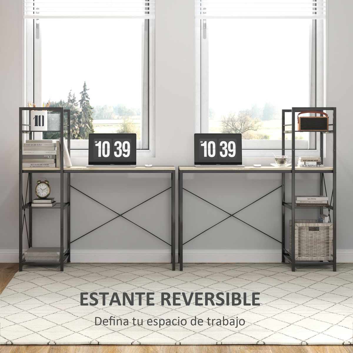 Escritorio-Melon-Homcom---estanteria-reversible-natural-negro-1155x110x53-cm-web