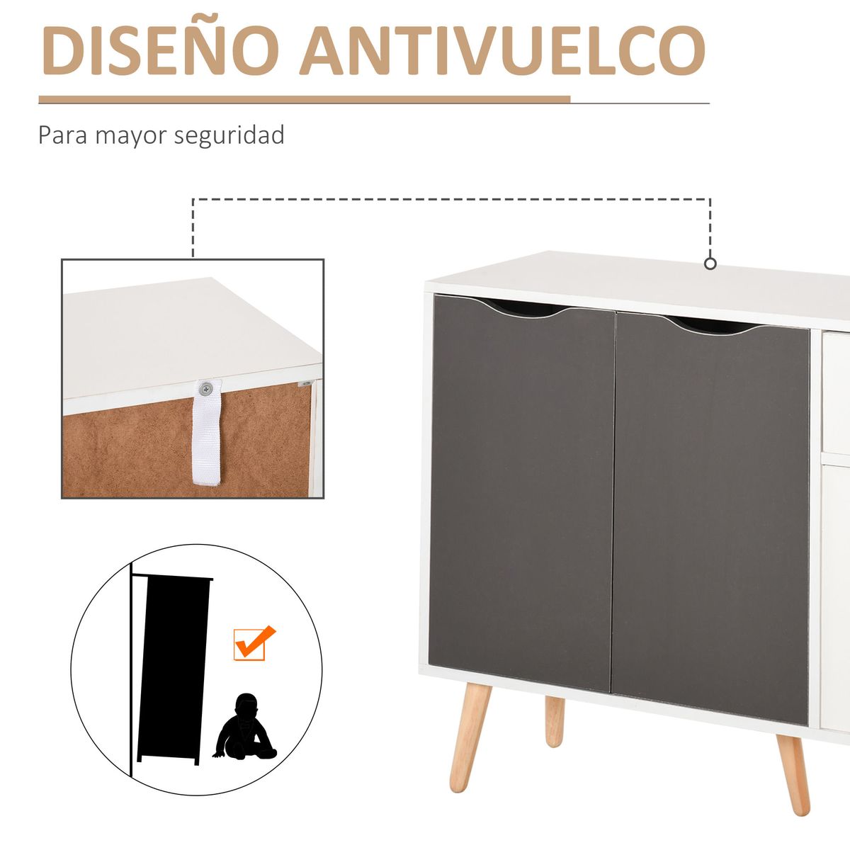 Aparador-Kiwi-Homcom-3-puertas---cajon-blanco-gris-72x90x30-cm