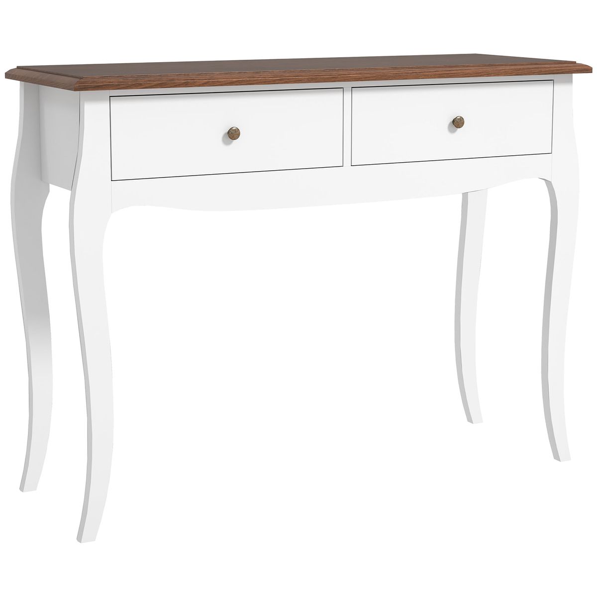 Consola-Kiwita-Homcom-2-cajones-marron-oscuro-blanco-765x100x35-cm-fondo-blanco