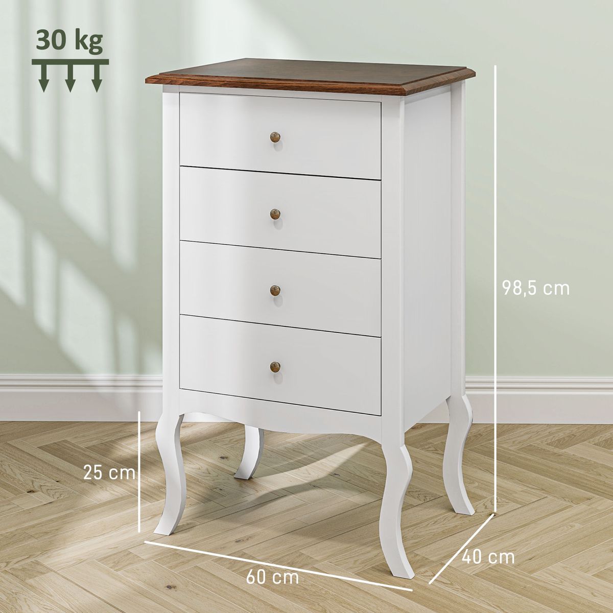 Comoda-Kiwita-Homcom-4-cajones-blanco-985x60x40-cm-lateral