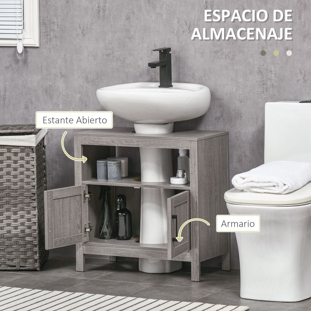 Mueble-de-baño-Oslo-Kleankin-2-puertas---2-estantes-gris-60x60x30-cm-