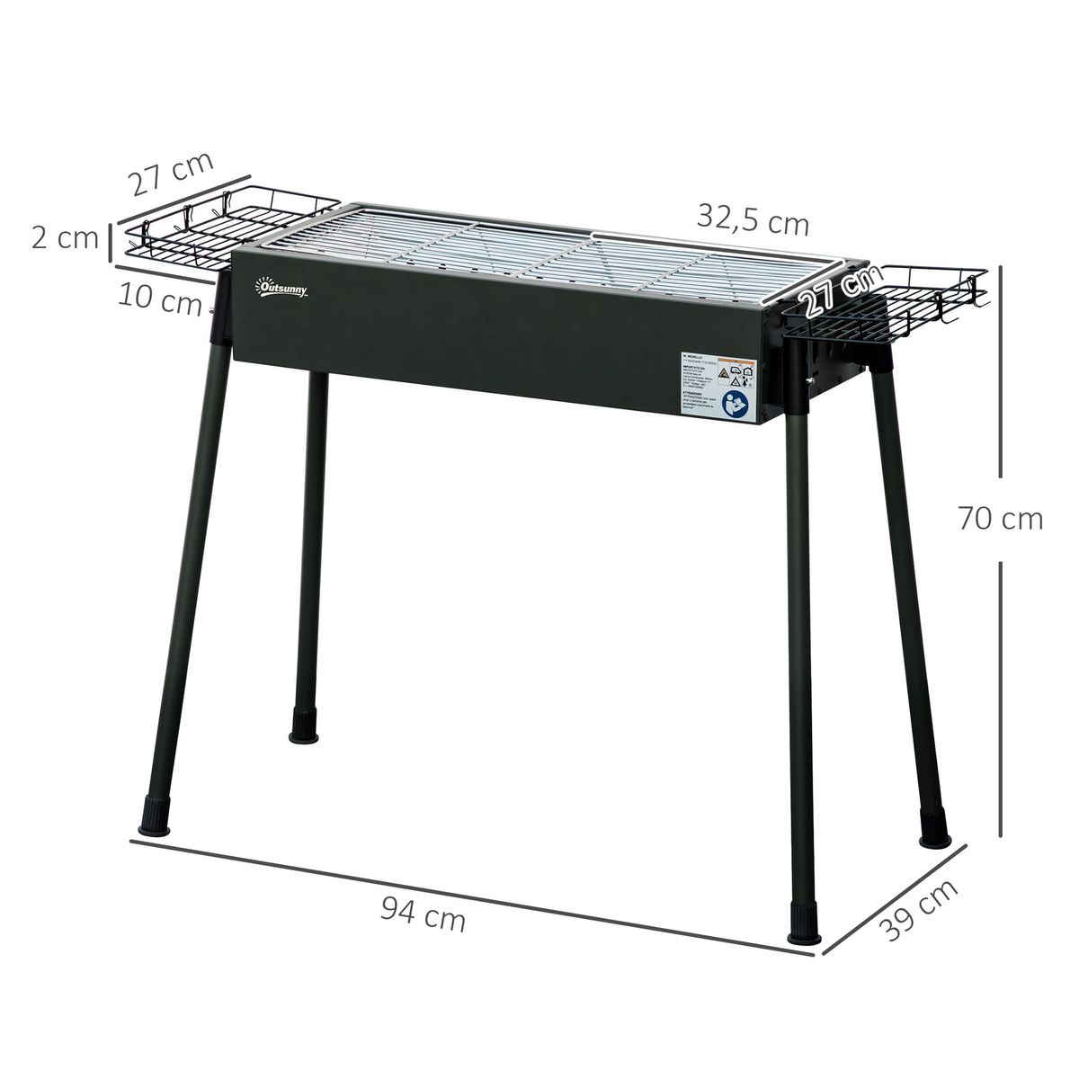 Barbacoa-de-carbon-Letur-Outsunny-portatil---2-parrillas---estantes-negro-70x94x39-cm-