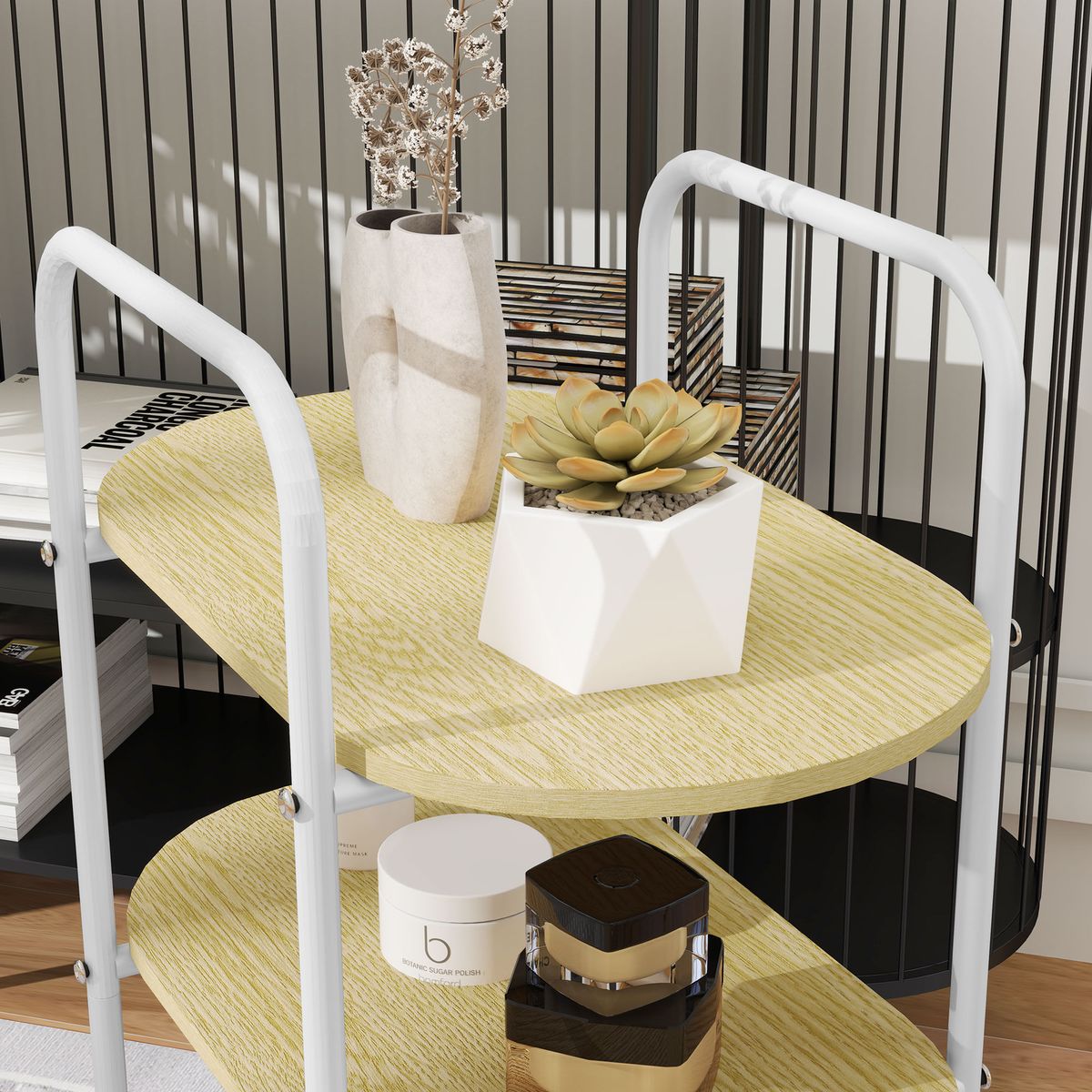 Carrito-auxiliar-Vainilla-Homcom-1-cesta---2-estantes-blanco-natural-825x495x325-cm-