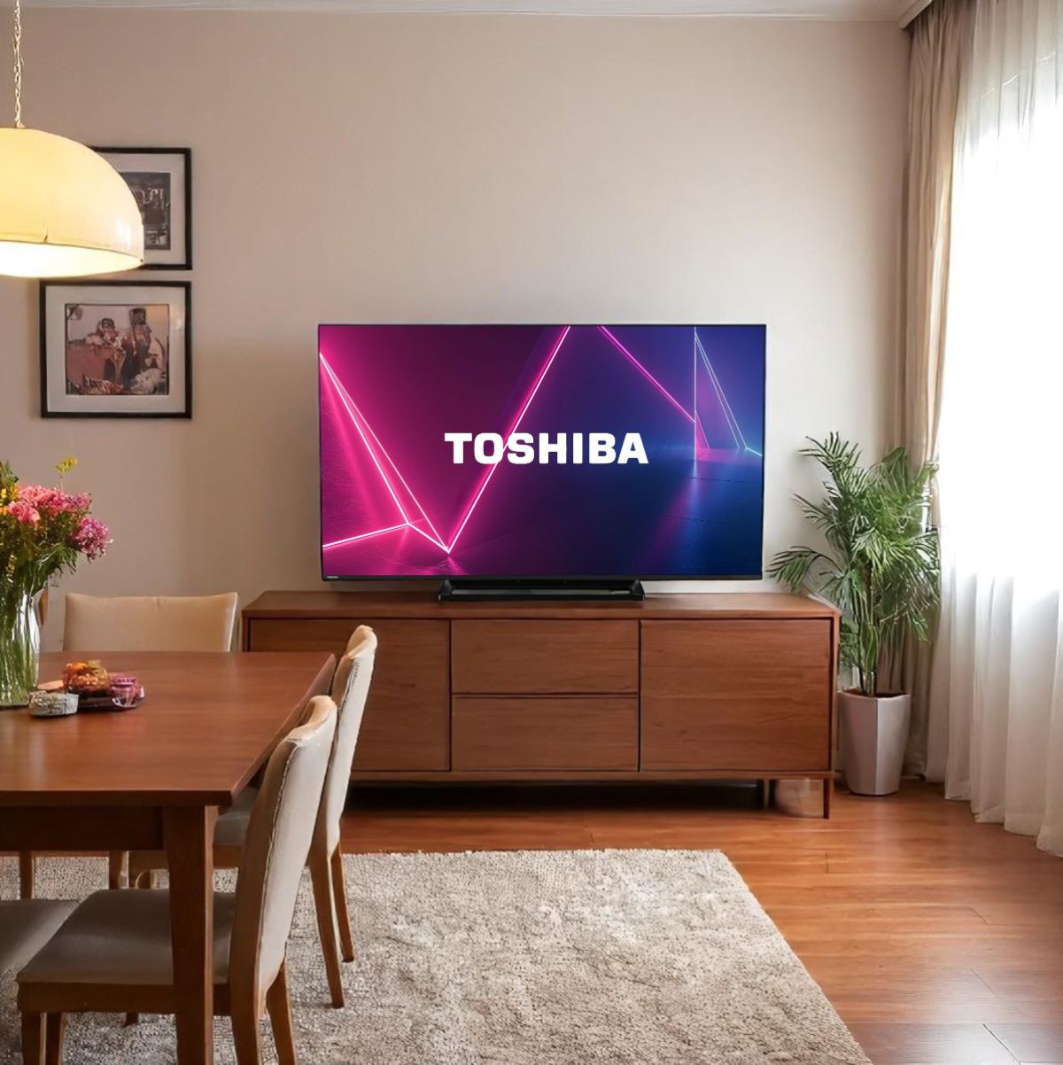 Televisor-Smart-TV-Toshiba-55QV3363DG-55’’-QLED-4K-UHD-VIDAA-E-negro-ambientada
