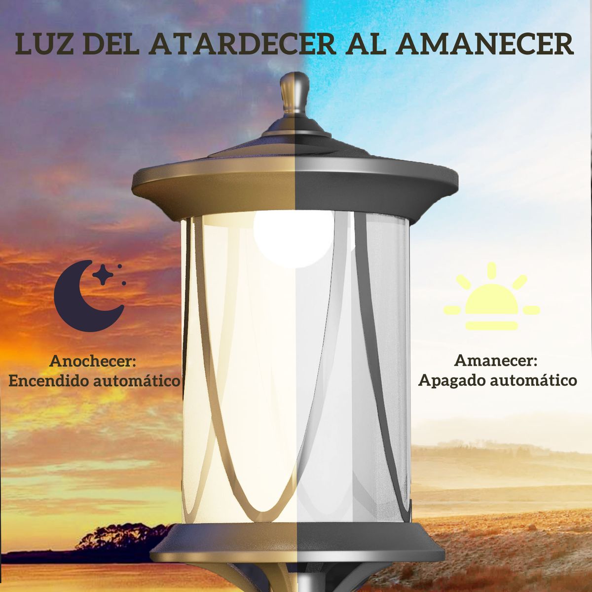 Farola-Outsunny-carga-solar---encendido-automatico-negro-127x17x17-cm-