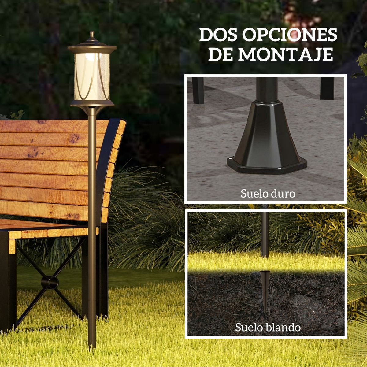 Farola-Outsunny-carga-solar---encendido-automatico-negro-127x17x17-cm-