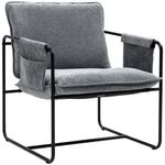 Butaca-Albert-Homcom-bolsillos-laterales-gris-81x68x78-cm-