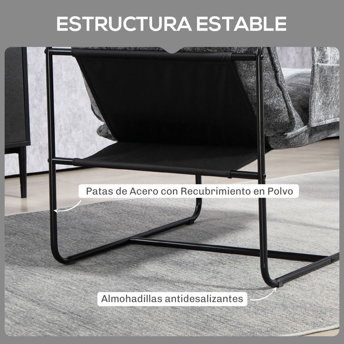 Butaca-Albert-Homcom-bolsillos-laterales-gris-81x68x78-cm-