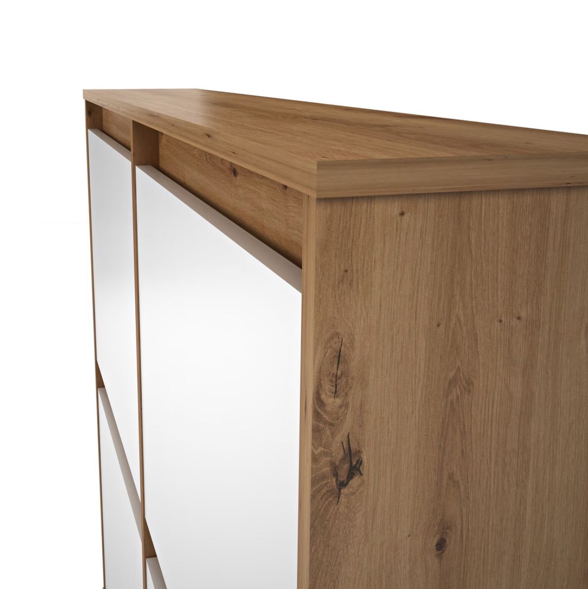 Zapatero-Dewe-4-puertas-abatibles-blanco-natural-110x110x20-cm-detalle