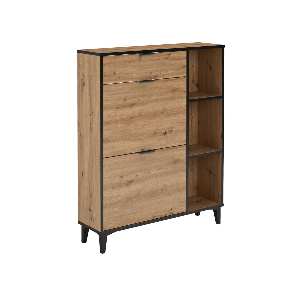 Zapatero-Ritual-2-puertas---cajon---3-compartimentos-negro-natural-1108x901x245-cm