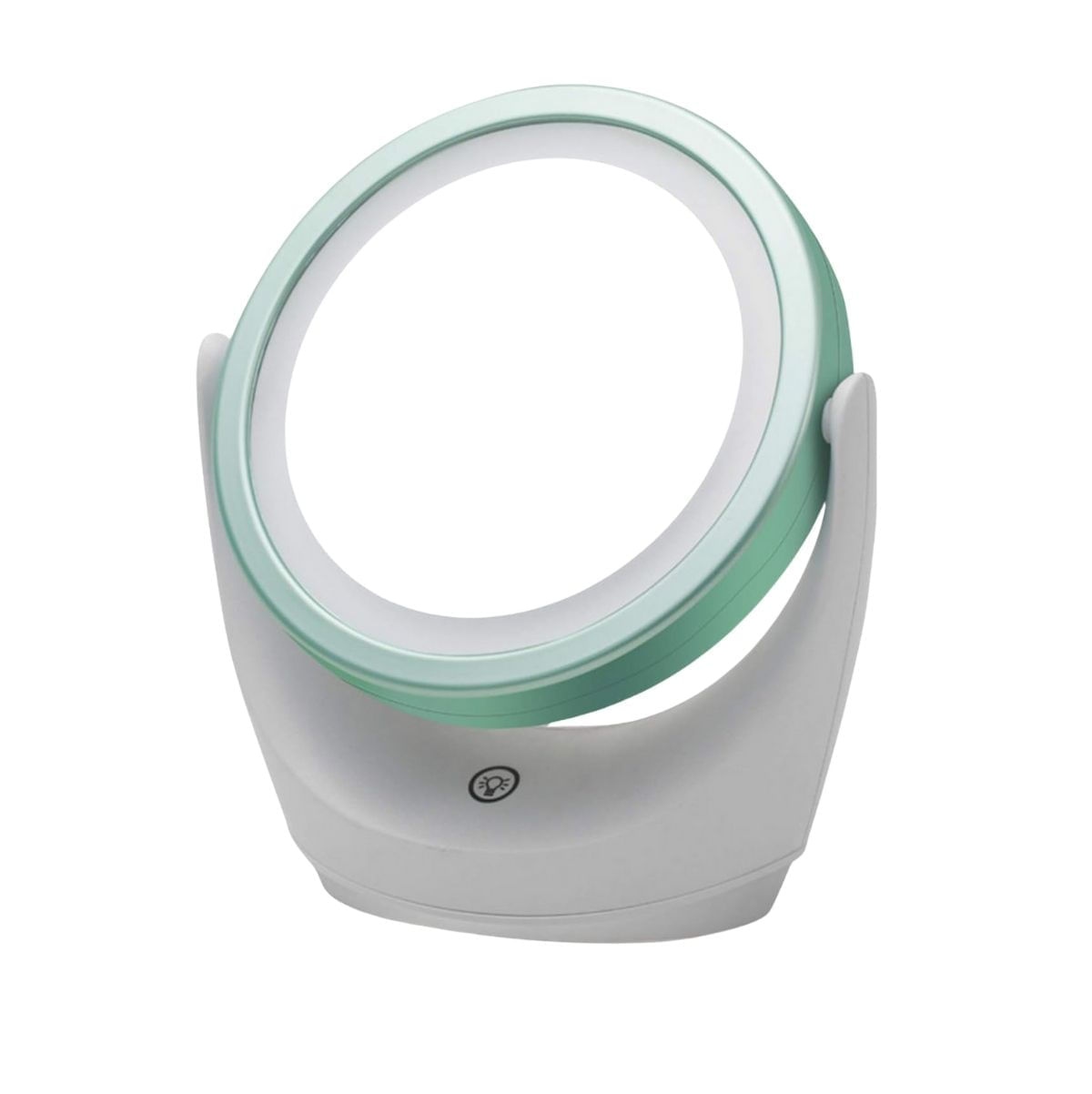 Espejo-de-aumento-con-luz-LED---rotacion-blanco-verde