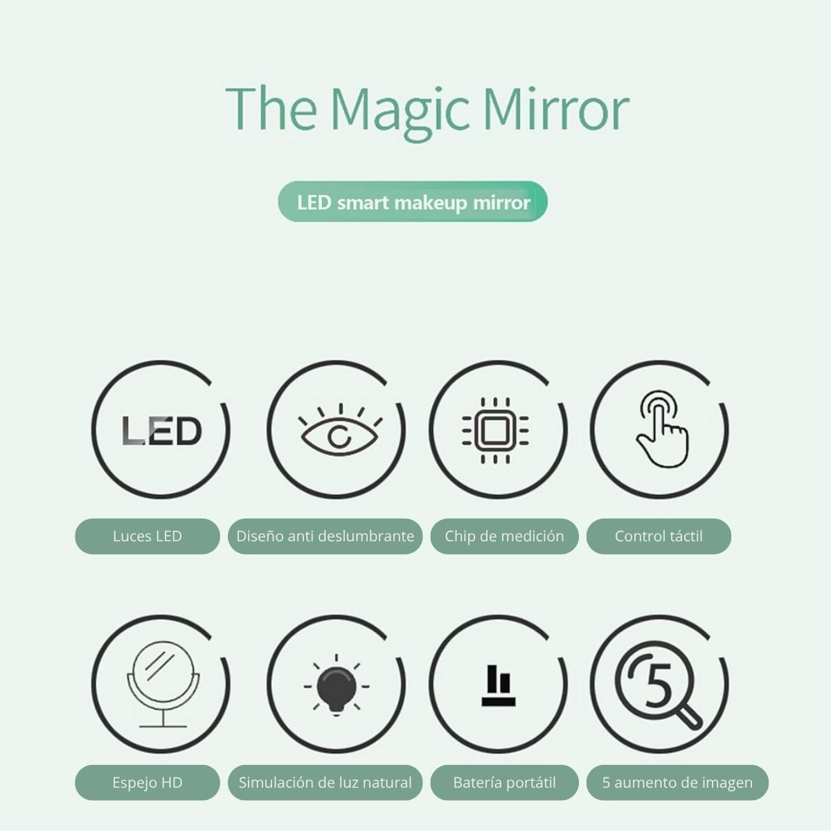 Espejo-de-aumento-con-luz-LED---rotacion-blanco-verde