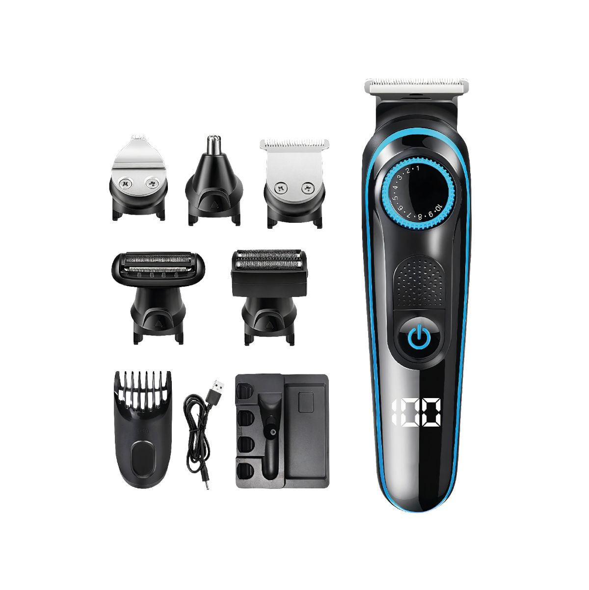 Afeitadora-5-cabezales-5W-carga-USB-negro
