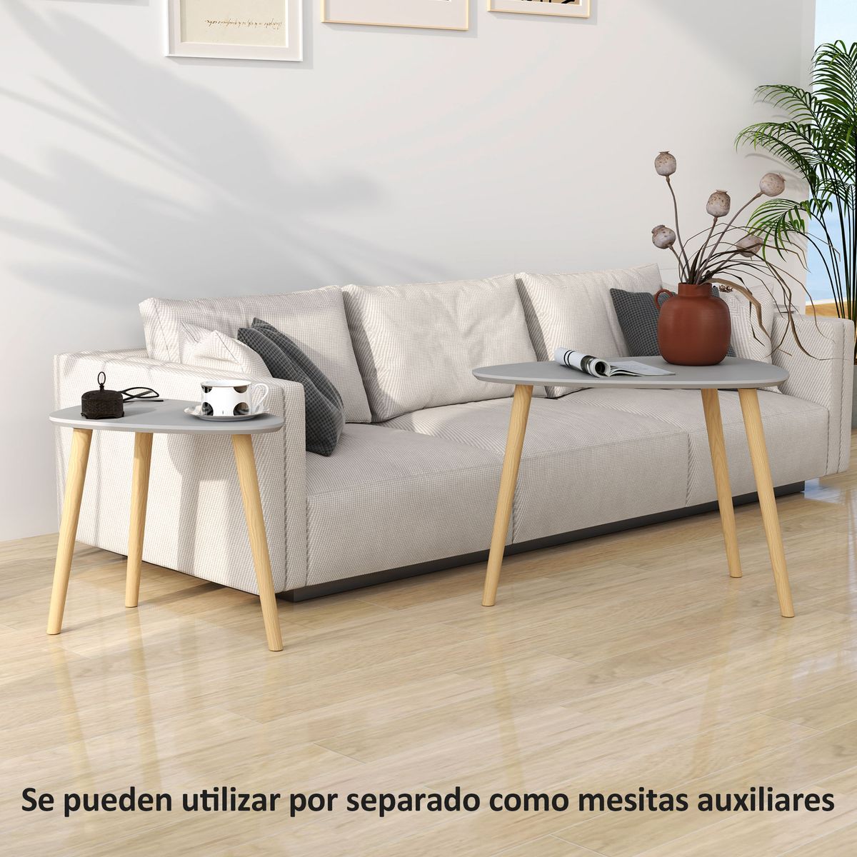Set-de-2-mesas-auxiliares-Bird-Homcom-gris-natural