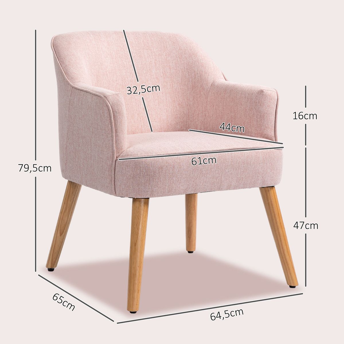 Butaca-Primrose-Homcom-reposabrazos-rosa-795x645x65-cm-