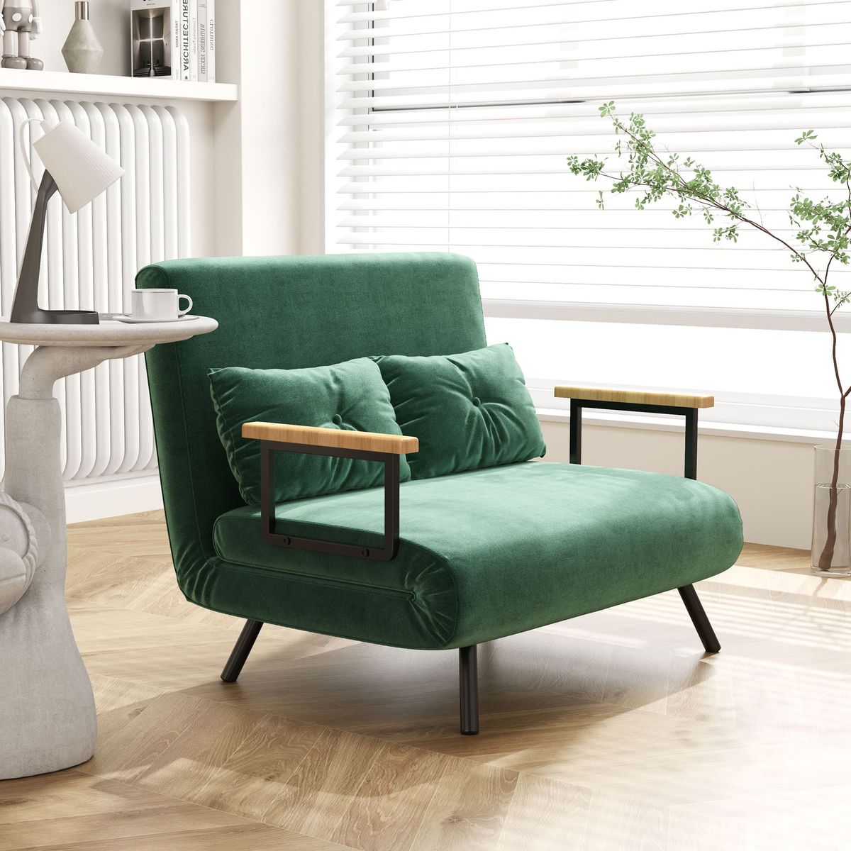 Sofa-cama-Rombo-Homcom-5-posiciones-verde-81x102x73-cm-