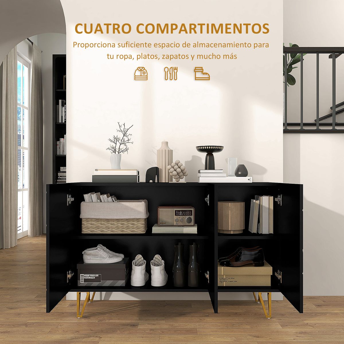 Aparador-Desire-Homcom-3-puertas-negro-dorado-75x120x40-cm