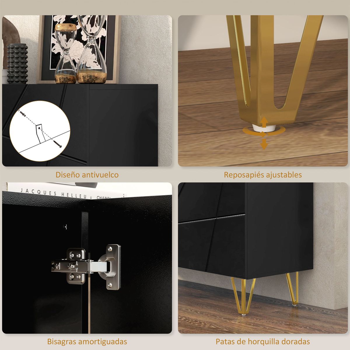 Aparador-Desire-Homcom-3-puertas-negro-dorado-75x120x40-cm