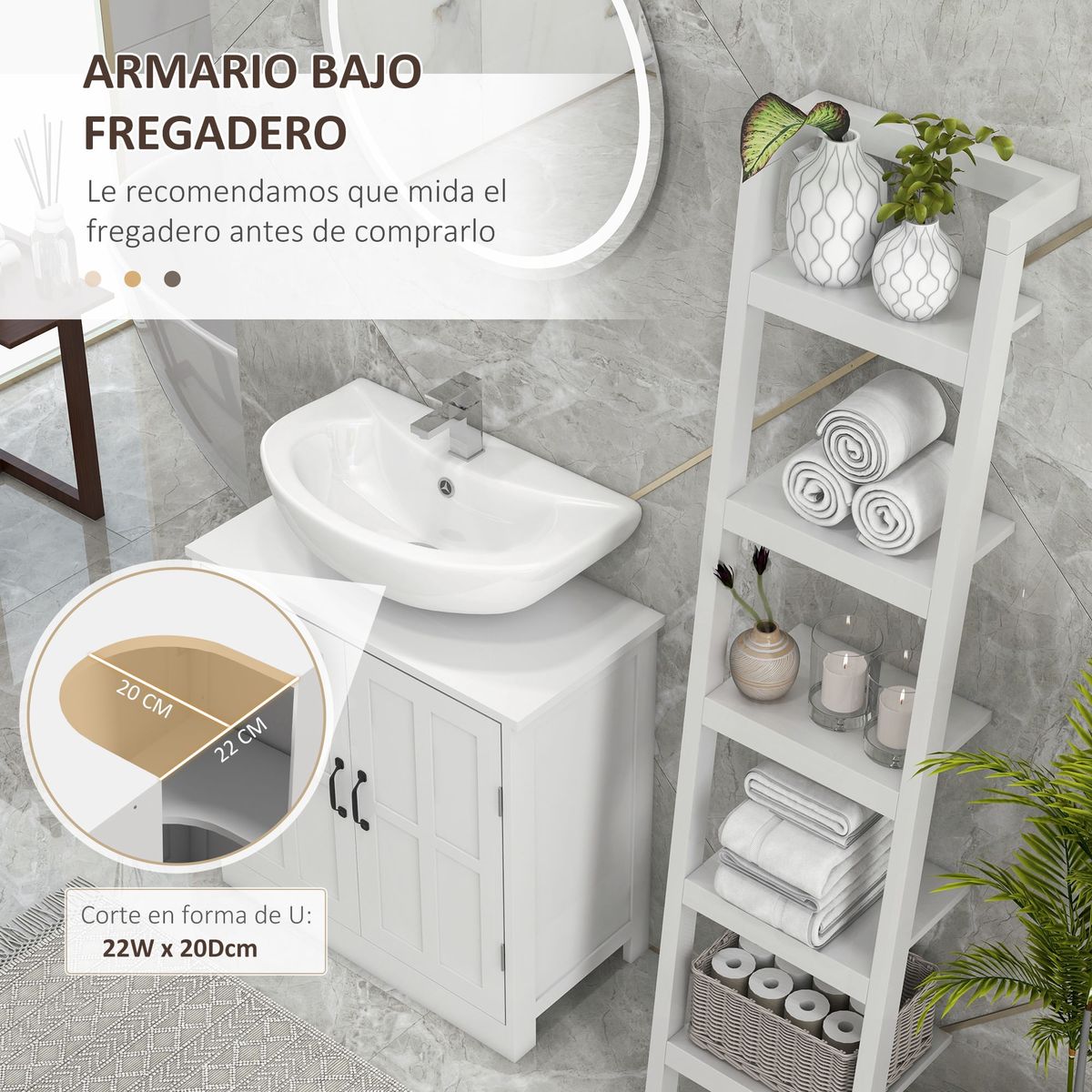 Mueble-de-baño-Rustic-Kleankin-1-armario---1-estante-ajustable-blanco-60x60x30-cm-