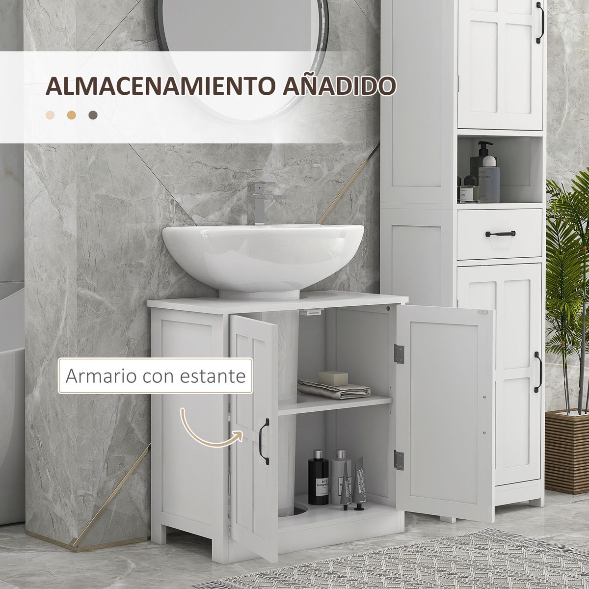 Mueble-de-baño-Rustic-Kleankin-1-armario---1-estante-ajustable-blanco-60x60x30-cm-