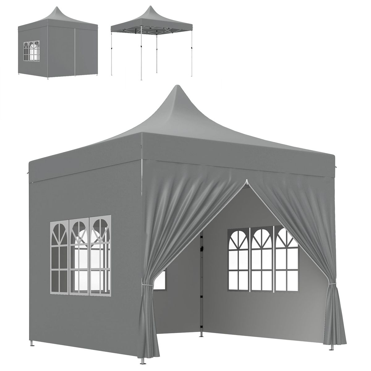 Carpa-Zamora-Outsunny-plegable---paredes-desmontables---bolsa-gris-325x290x290-cm-