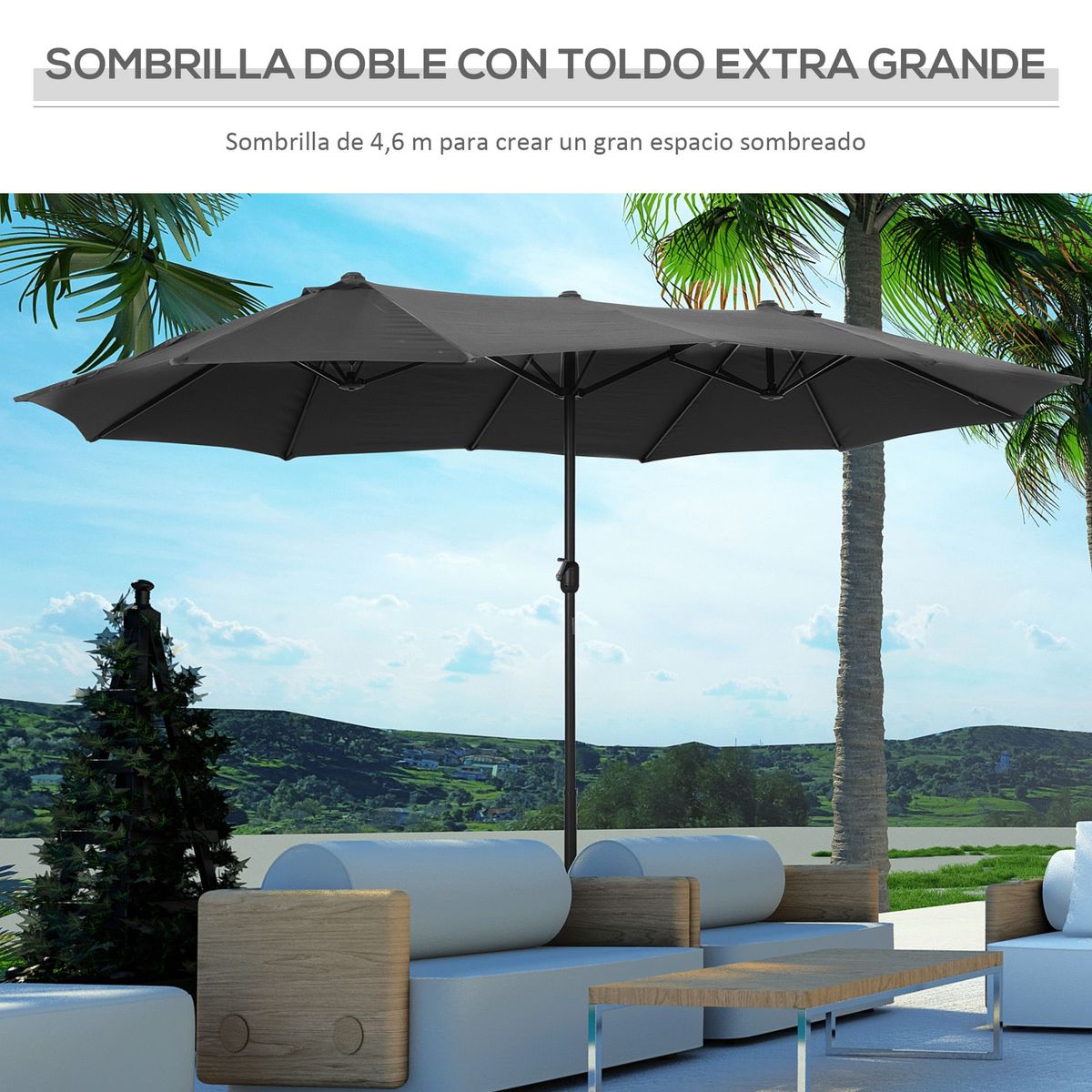 Sombrilla-doble-Oslo-Outsunny-apertura-con-manivela-gris-238x455x265-cm-