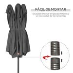 Sombrilla-doble-Oslo-Outsunny-apertura-con-manivela-gris-238x455x265-cm-