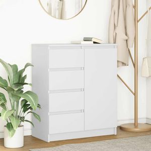 Aparador Rizo puerta + 4 cajones blanco 84x71x35 cm