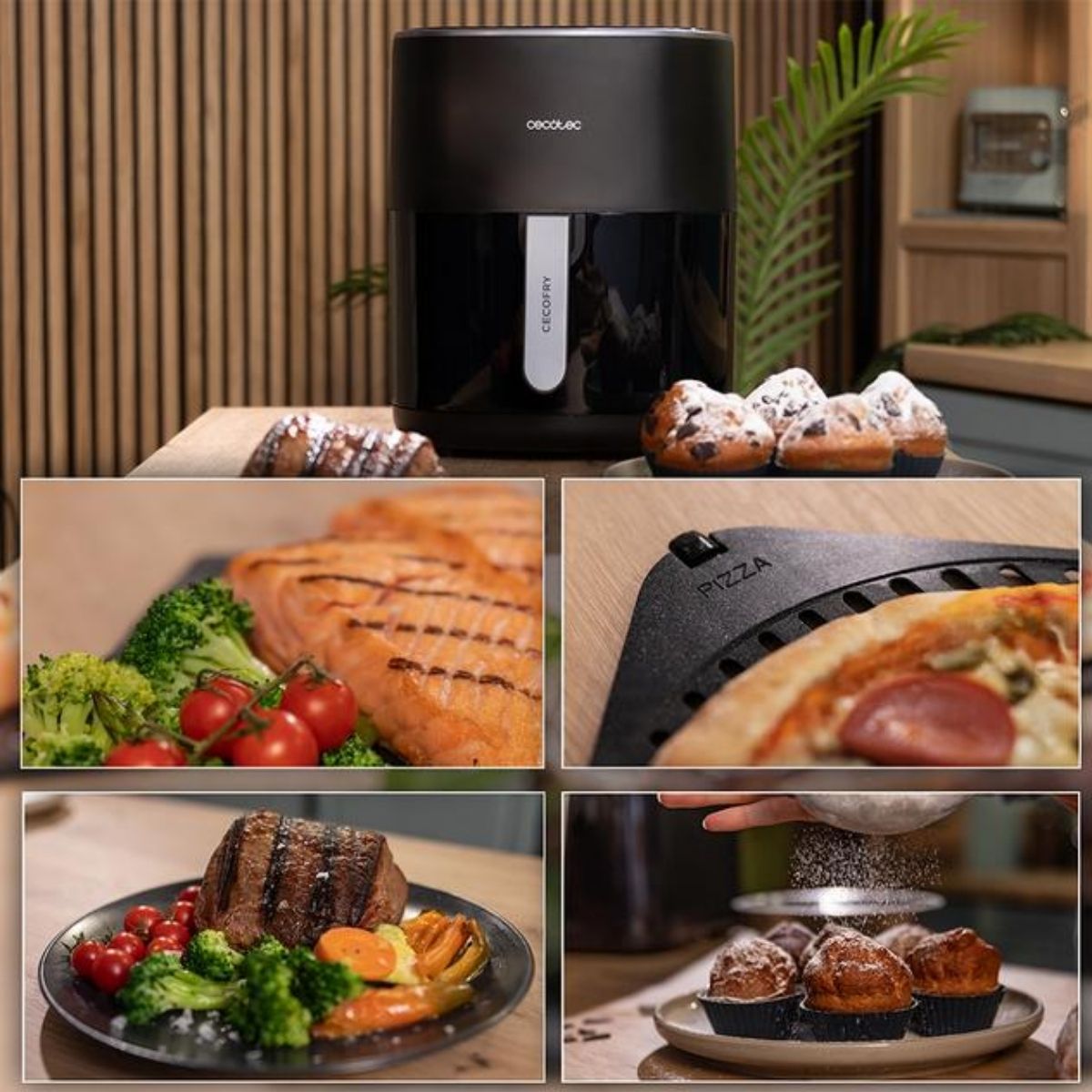 Freidora-de-aire-Cecofry-Grill-Duoheat-6500-Cecotec-2200W-65L-3-en-1-negro