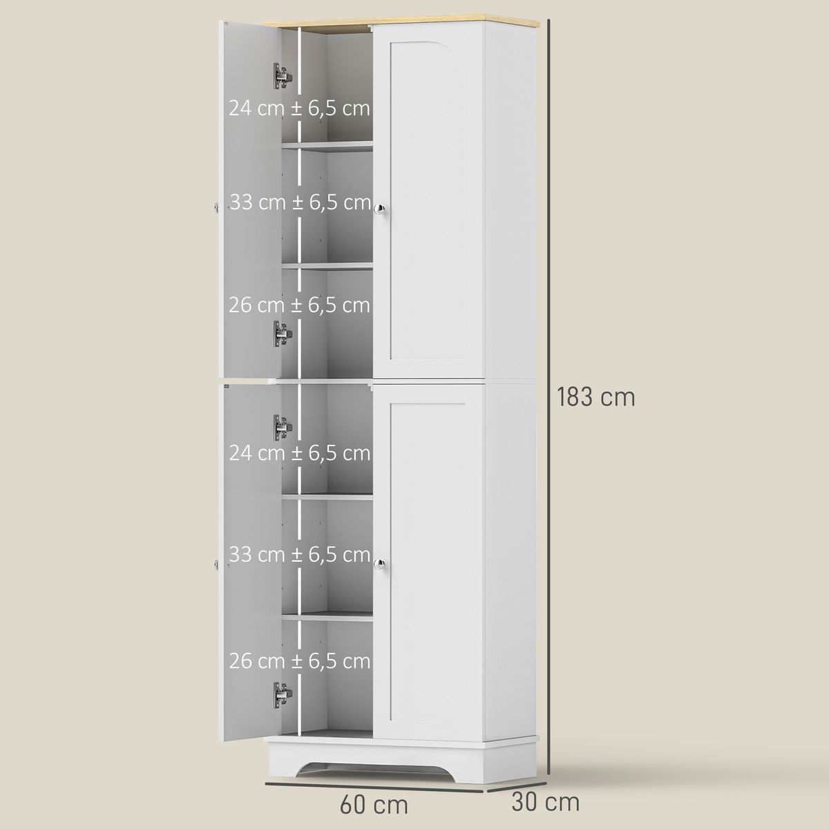 Alacena-Alma-Homcom-4-puertas---6-compartimentos-blanco-183x60x30-cm-medidas