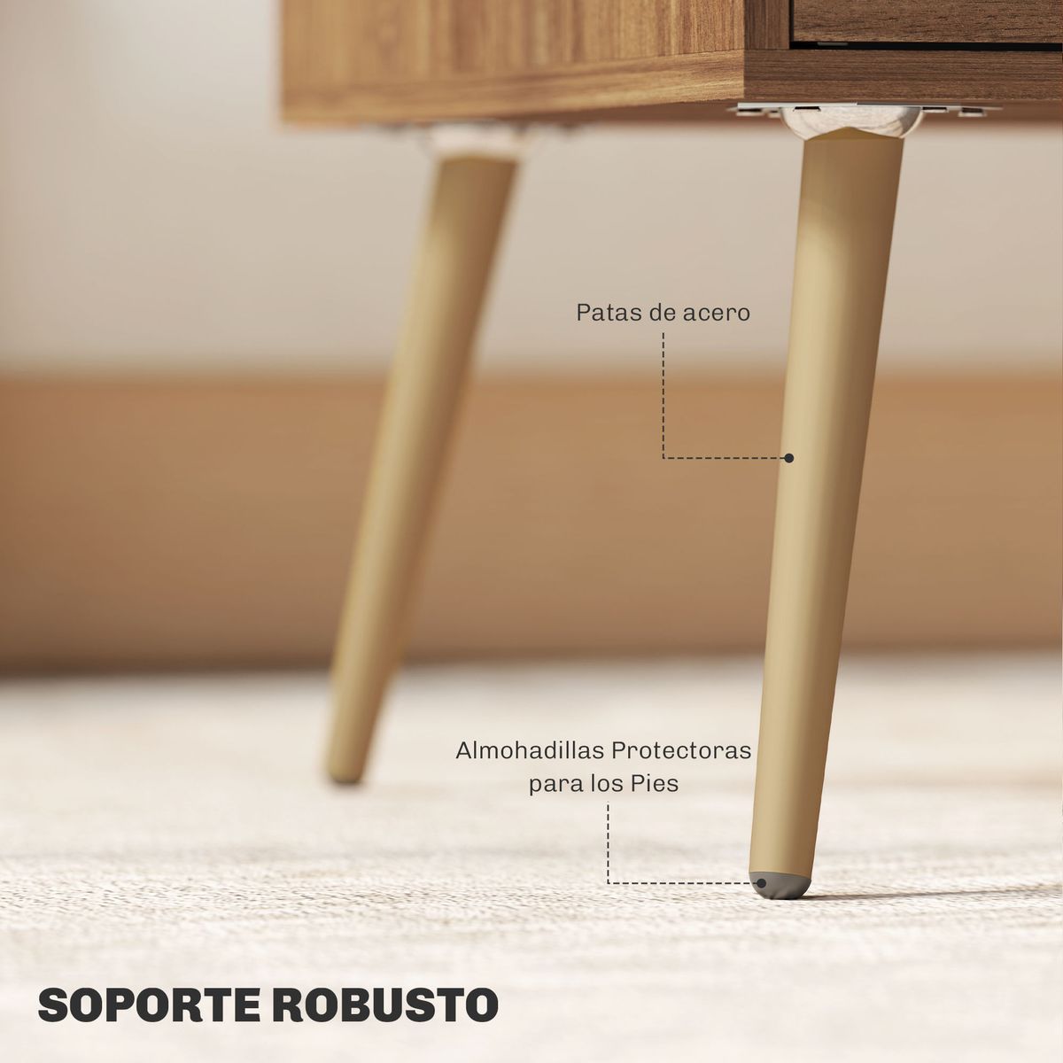 Mesa-de-centro-Bohio-2-cajones---patas-acero-marron-41x100x50-cm-ambientada-patas