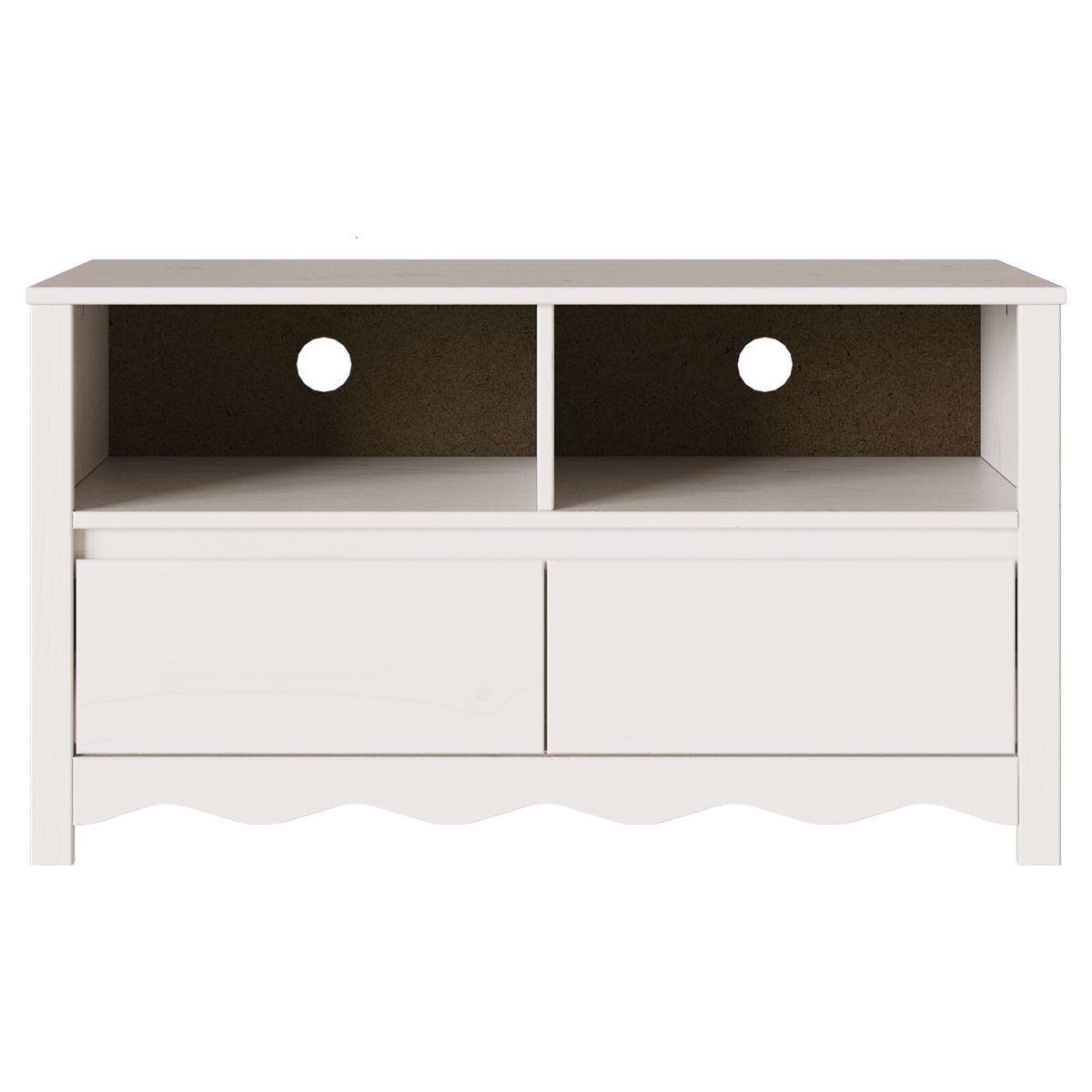 Mueble-de-TV-Singapur-2-cajones---2-compartimentos-blanco-55x99x43-cm-frontal