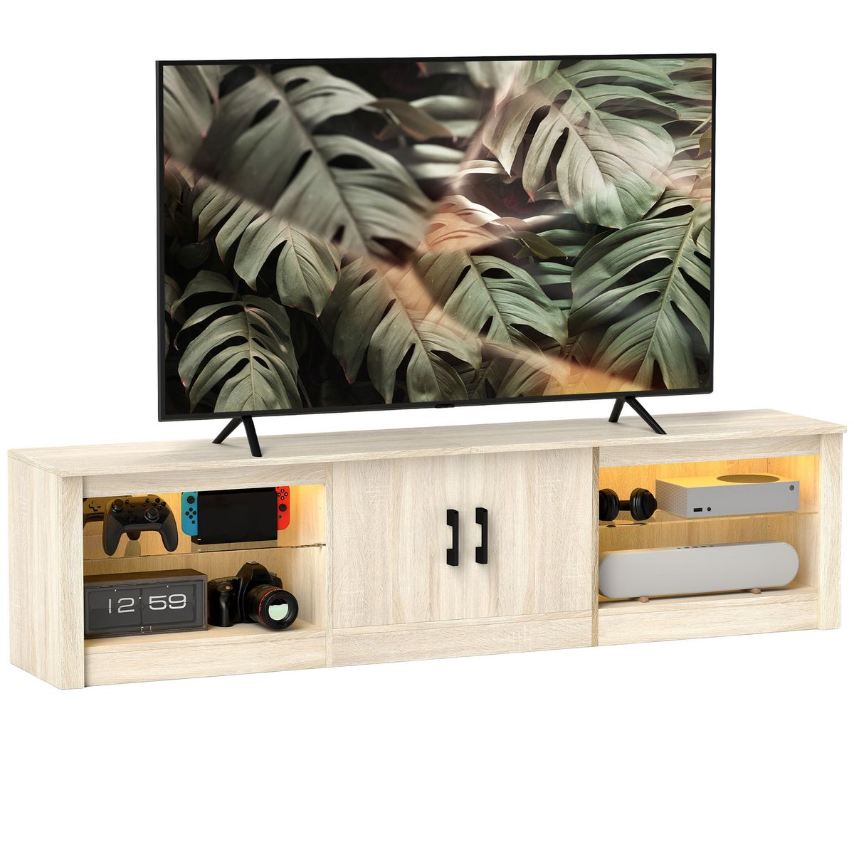 Mueble-de-TV-Viena-Homcom-armario---4-compartimentos-natural-45x180x35-cm