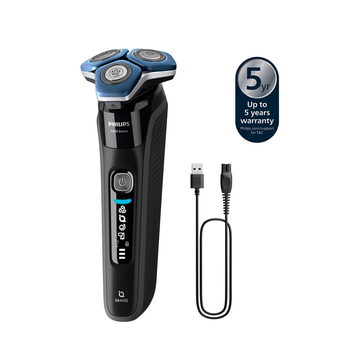 Afeitadora-Philips-Shaver-Series-7000-SkinIQ-cuchillas-SteelPrecision-negro-cable