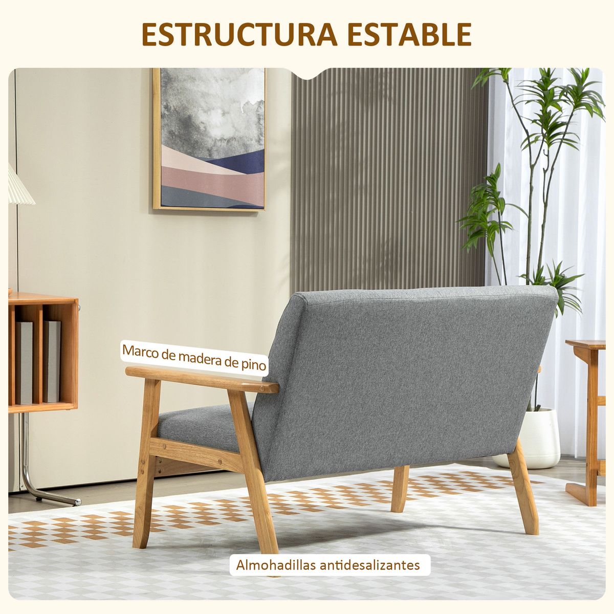 Sofa-Crisalida-Homcom-2-plazas-gris-claro-76x114x75-cm