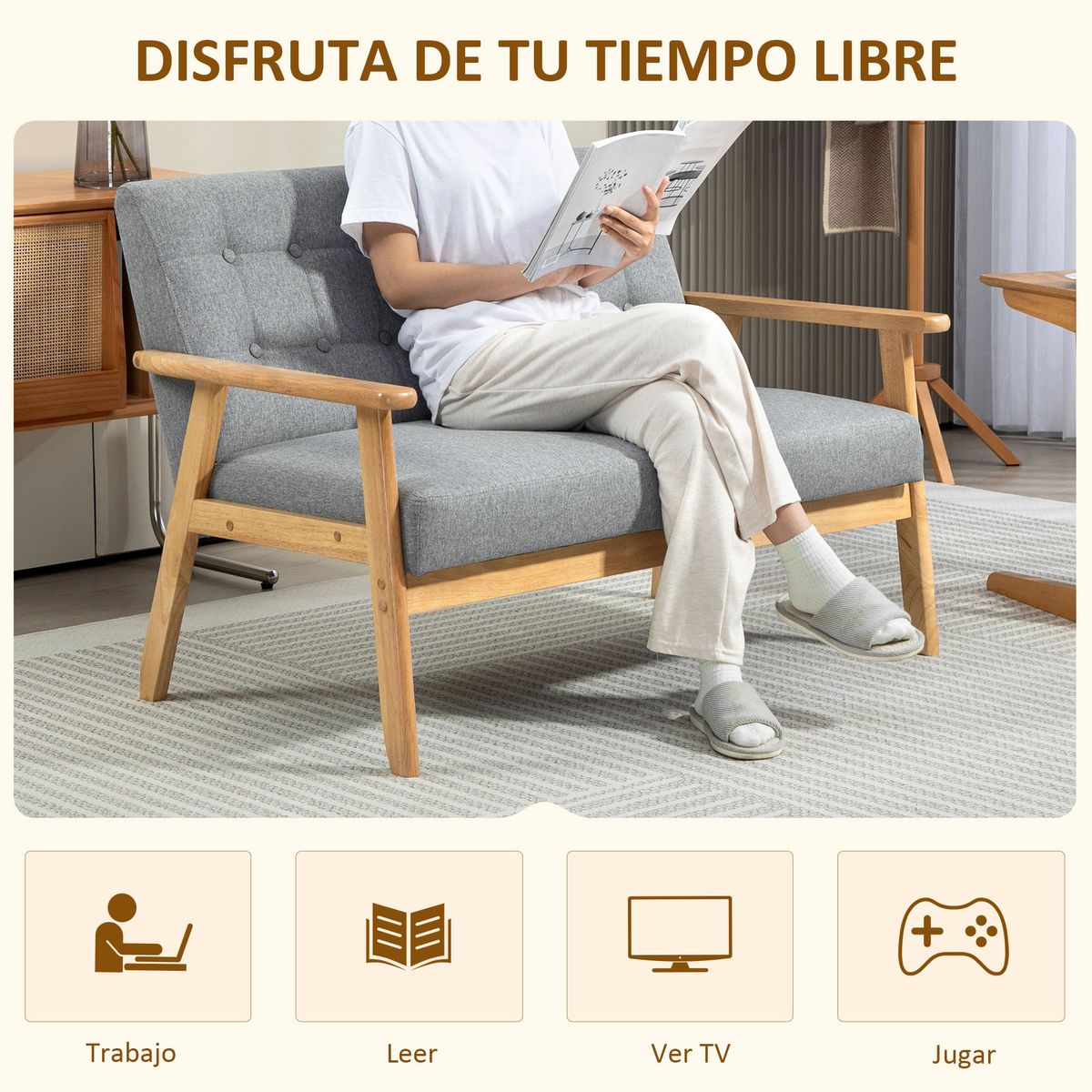 Sofa-Crisalida-Homcom-2-plazas-gris-claro-76x114x75-cm