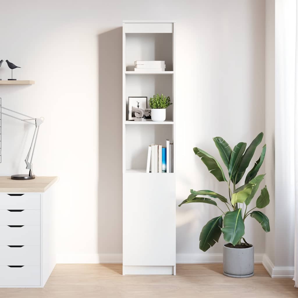Aparador-Leon-5-estantes---puerta-blanco-180x375x35-cm-ambientada-frontal