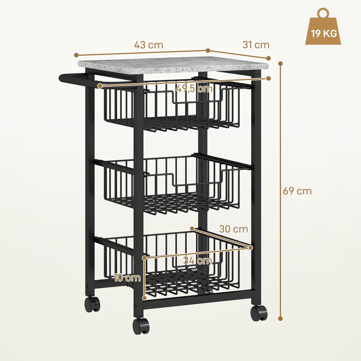 Carrito-auxiliar-Banana-Homcom-3-cestas---ruedas-negro-69x495x31-cm-