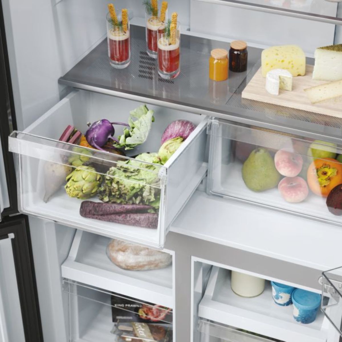 Frigorifico-americano-Haier-HCR3818ENMD-No-Frost-467L-E-inox-detalle