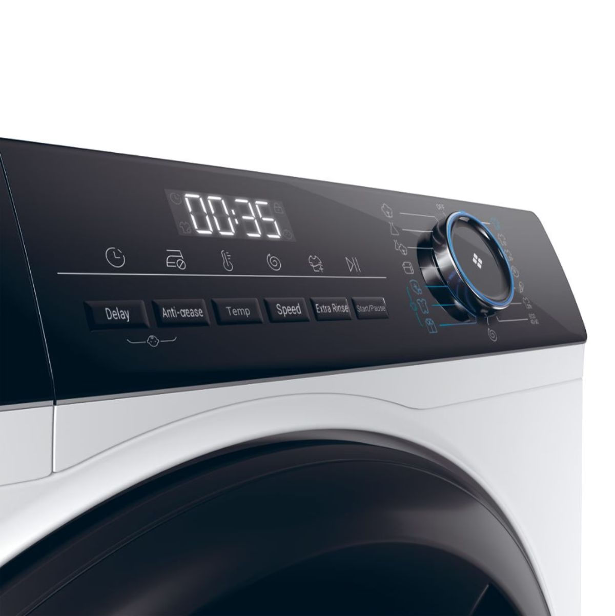 Lavadora-carga-frontal-Haier-I-Pro-Series-3-10kg-1400-rpm-15-programas-A-blanco-negro-60-cm-detalle