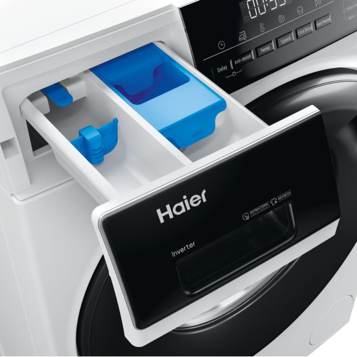 Lavadora-carga-frontal-Haier-I-Pro-Series-3-10kg-1400-rpm-15-programas-A-blanco-negro-60-cm-deposito