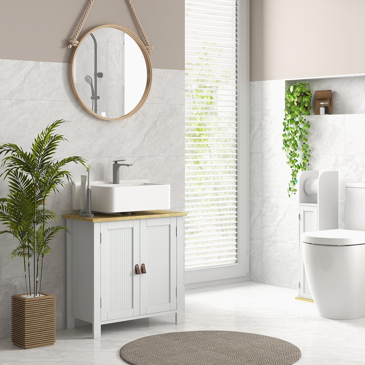 Mueble-de-baño-Rojal-Kleankin-2-puertas-blanco-natural-60x60x30-cm-ambientada