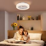 Ventilador-de-techo-Manhattan-Homcom-luz-LED---6-velocidades-blanco-Ø46-cm